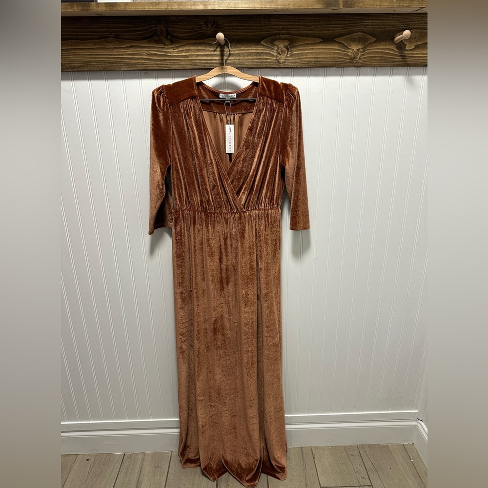 Nwt Baltic Born Sofia Velvet Maxi Dress Sz L Spice